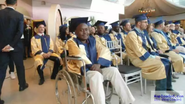 Photos: Physically Challenged Nigerian Man Graduates From Cyprus University